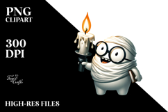 Funny Digital Painting with Candle, Minimal PNG Product Image 2