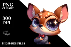 Ridiculously Cute Deer with Sparkling Eyes PNG Product Image 2