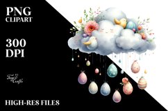 Cloud with Easter Eggs PNG Product Image 2