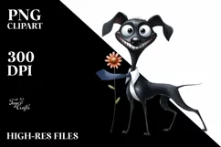 Funny Watercolor Dog Wearing Tie | Clipart Product Image 3