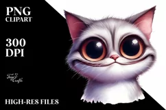 Watercolor Cat with Expressive Goofy Smile | Clipart Product Image 3