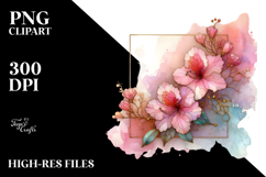 Small Stained Rhododendron Frame PNG Product Image 2