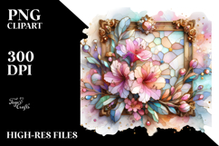 Small Stained Rhododendron Frame PNG Product Image 2