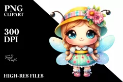 Cute Baby Bee Dressed Watercolor | Sublimation Clipart Product Image 3