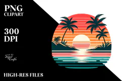 Retro Tropical Island Sunset, 20 oz Tumbler Product Image 2