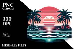 Retro Tropical Island Sunset, 20 oz Tumbler Product Image 2
