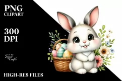 Easter Bunny Egg Flower, Clipart |T-shirt, Mug PNG Product Image 8