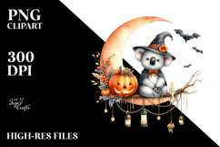 Halloween Koala on Moon, High-Res PNG Product Image 2