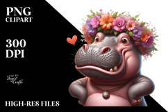 Goofy Cartoon Hippo with Dramatic Sass, Transparent PNG Product Image 2