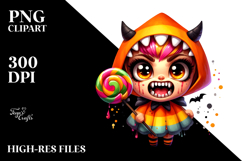 Ghoul Girl with Candy Lollipop, Angry PNG Product Image 2