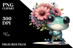 Baby Frog Watercolor Clipart Product Image 2