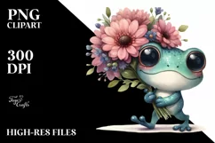 Baby Frog Watercolor Clipart Product Image 1