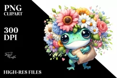 Baby Frog Watercolor Clipart Product Image 3