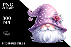 Gnome with Big Hat Lilac PNG Product Image 2
