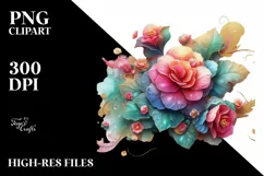 Watercolor Luxury Flower Love Splash Clipart Product Image 1