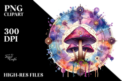 Vibrant Mushroom Tarot, Centered, PNG Product Image 2