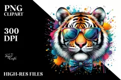 Quirky Colorful Artistic Tiger | Sublimation | Clipart Product Image 1