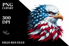 Detailed Patriotic Bald Eagle in USA Colors Product Image 1