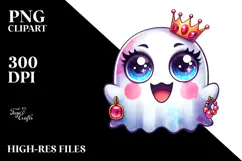 Goofy Cute Ghost with es, Transparent PNG Product Image 2