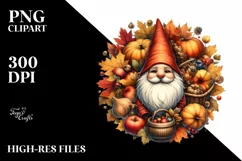 Autumn Gnome Watercolor PNG Product Image 1