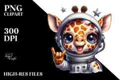 Cute Baby Giraffe with Punk Look, PNG Product Image 2