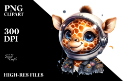 Cute Baby Giraffe with Punk Look, PNG Product Image 2