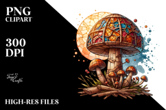 Detailed Wooden Stained Mushroom PNG Product Image 2