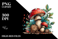 Detailed Wooden Stained Mushroom PNG Product Image 2