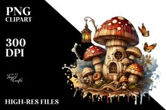 Detailed Wooden Stained Mushroom PNG Product Image 1