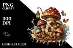 Detailed Wooden Stained Mushroom PNG Product Image 2