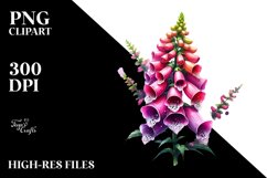Shiny Foxglove Watercolor Splash | Sublimation Clipart Product Image 3