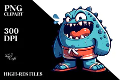 Mischievous Monster with Beachwear, PNG Product Image 2