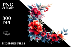 Vibrant Red Frame Abstract | Sublimation Clipart Product Image 2