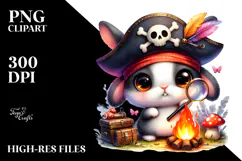 Vibrant Crazy Cute Baby Rabbit PNG Product Image 2