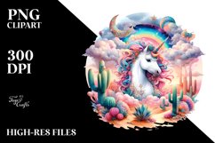 Baby Unicorn with Desert Scene PNG Product Image 3