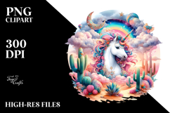 Baby Unicorn with Desert Scene PNG Product Image 2