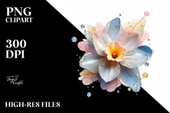 Pastel Daffodil Watercolor Splash PNG Product Image 3