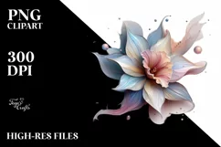 Pastel Daffodil Watercolor Splash PNG Product Image 3