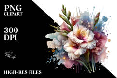 Elegant Gladiolus with Golden Insertions, Transparent PNG Product Image 2