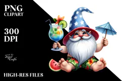 Beach Gnome with Cocktail PNG Product Image 2