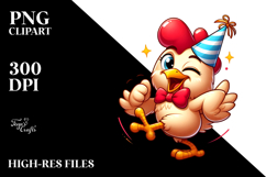 trending chicken with Party Hat PNG Product Image 2
