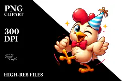 trending chicken with Party Hat PNG Product Image 2
