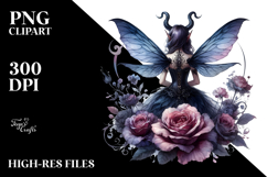 Gothic Fairy on Flower PNG Product Image 2