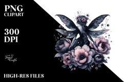 Gothic Fairy on Flower PNG Product Image 2