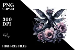 Gothic Fairy on Flower PNG Product Image 2