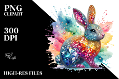 Diamond Bunny on Splashy Background PNG Product Image 2
