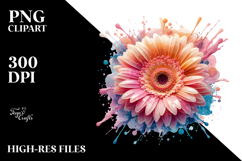 Gerbera with Metallic Insertions PNG Product Image 2