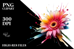Gerbera with Metallic Insertions PNG Product Image 2