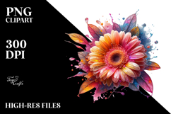 Vibrant Gerbera Flower Painting, High-Quality PNG Product Image 2