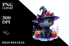 Cute Cat Halloween Scenery | Sublimation Clipart Product Image 2